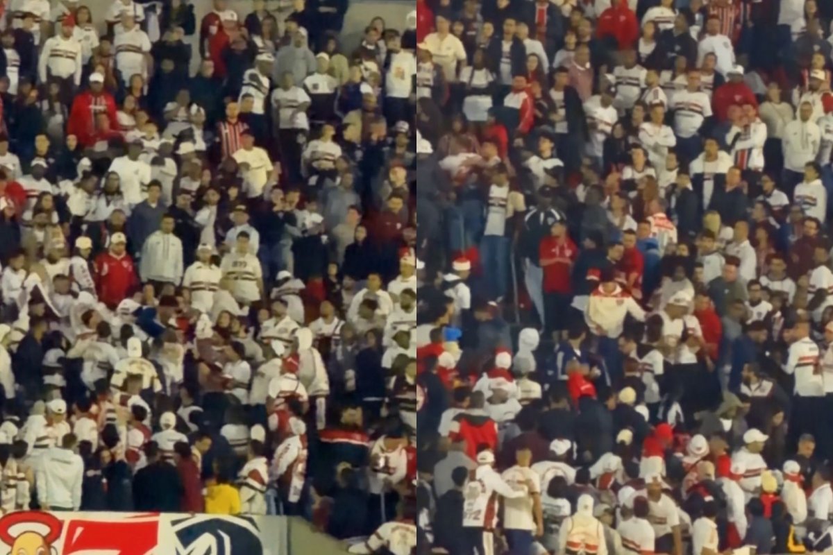 Vídeo: torcedor do Santos é agredido por torcida organizada do São Paulo durante partida do Campeonato Brasileiro