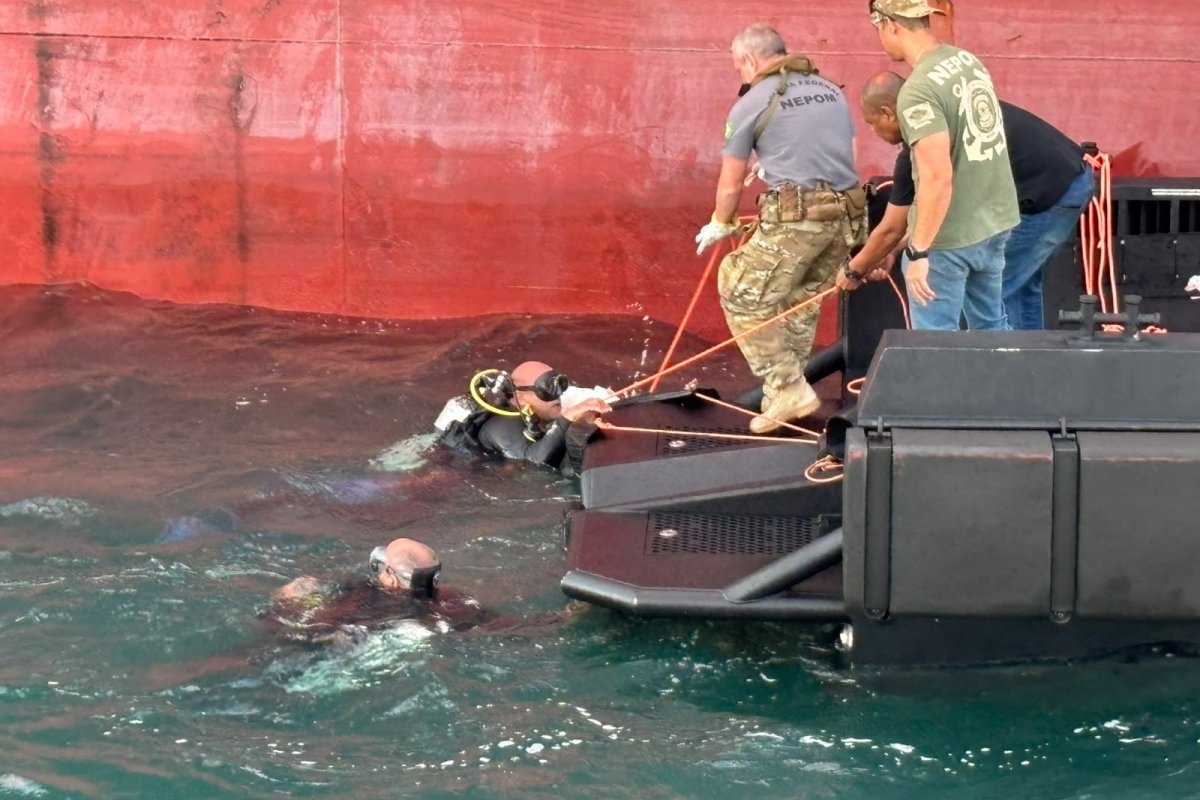 Droga é encontrada escondida em navio com destino à Europa na Baía de Todos-os-Santos
