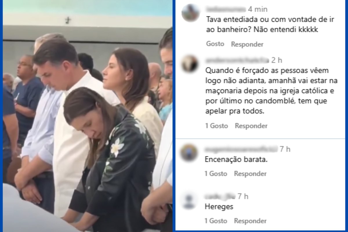 Vídeo: aliada de Flávio Bolsonaro aparece incomodada durante missa em homenagem a Nossa Senhora Aparecida