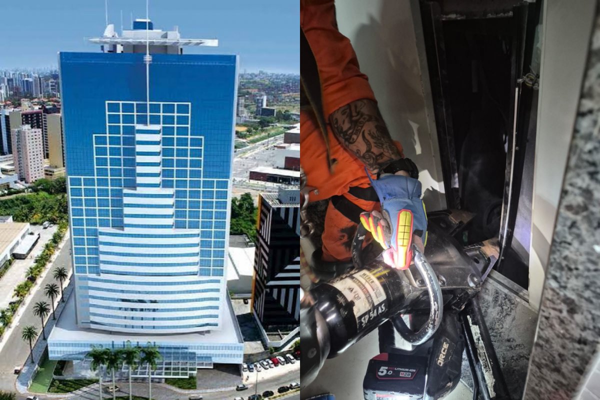 Mulher fica ferida após elevador despencar em condomínio na Avenida Tancredo Neves