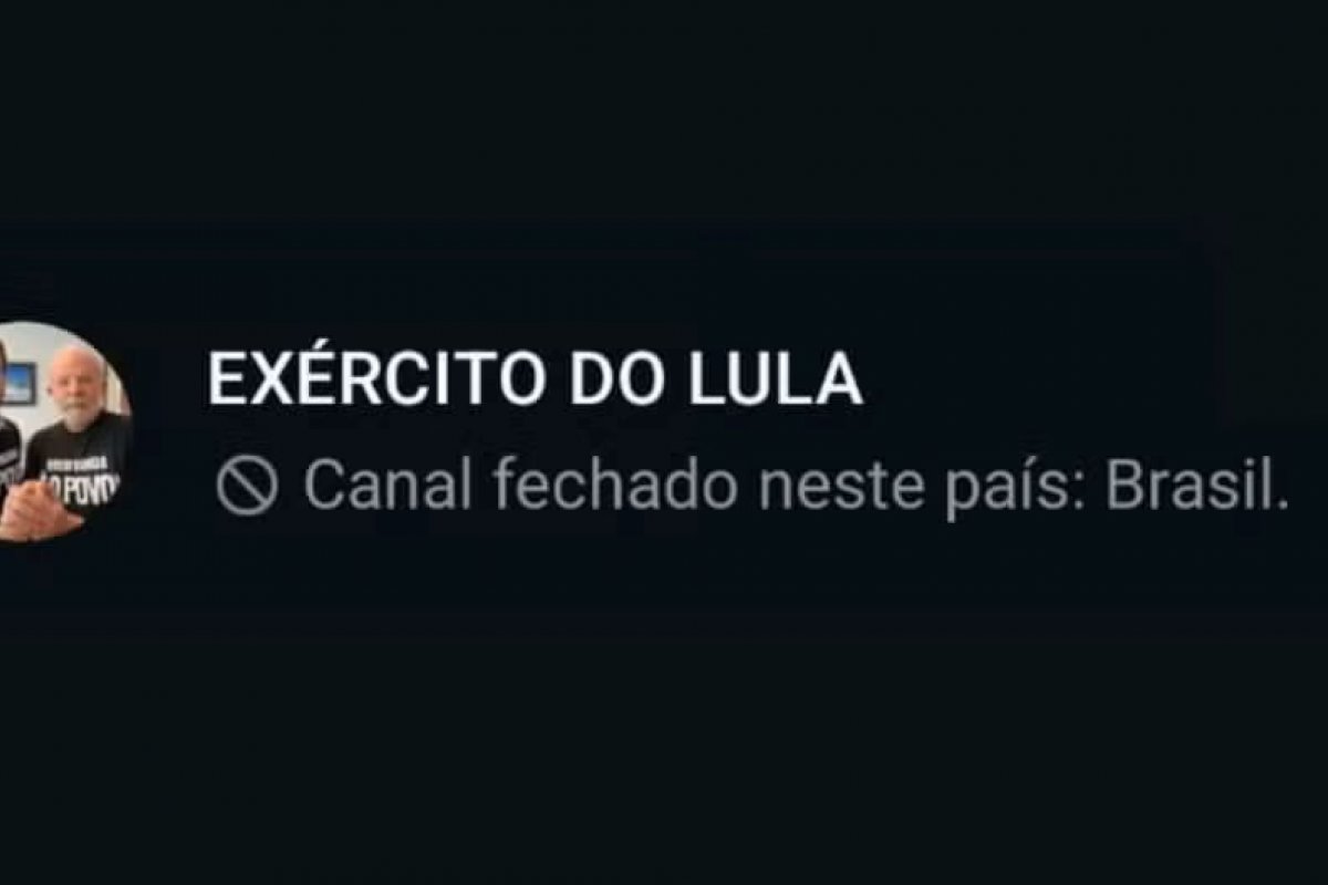 Fora do ar desde terça-feira mesmo sem divulgação de notícias falsas, canal "Exército do Lula" só ser restabelecido na quinta 