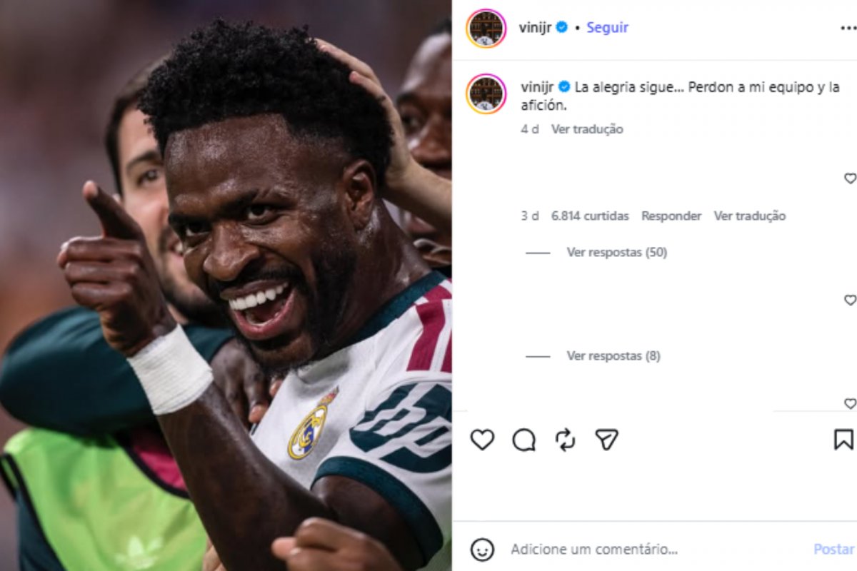 Vini Jr. é suspenso por quatro jogos e fica fora do clássico contra o Barcelona