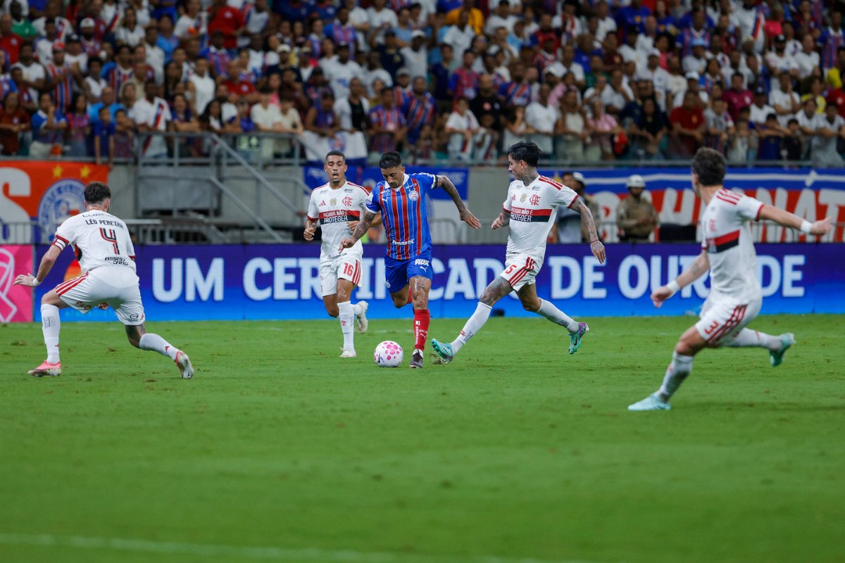 Bahia é dominado pelo Flamengo e sofre derrota por 3 a 0 na Arena Fonte Nova