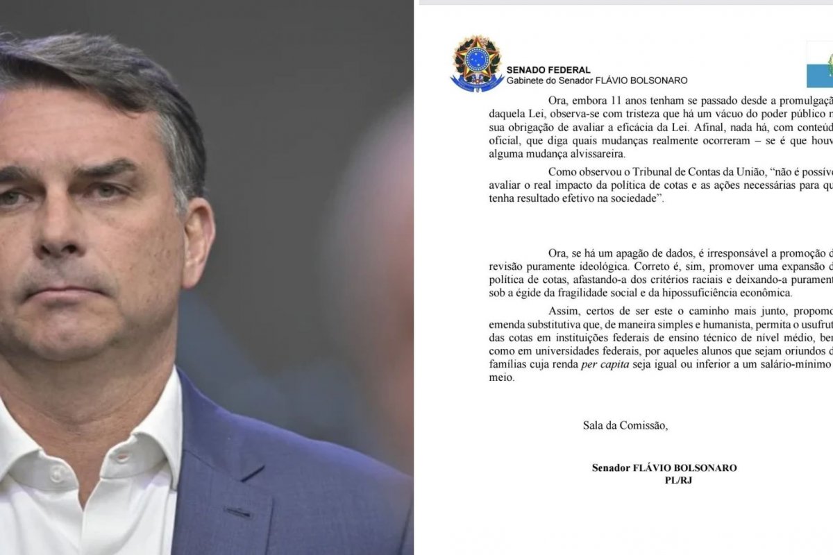 Flávio Bolsonaro já propôs acabar com cotas para negros e pessoas com deficiência nas universidades