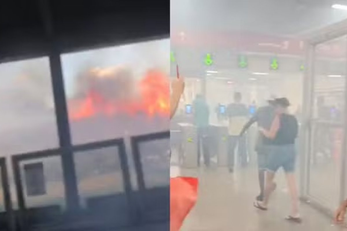 Vídeo: Incêndio em vegetação assusta passageiros do metrô de Salvador