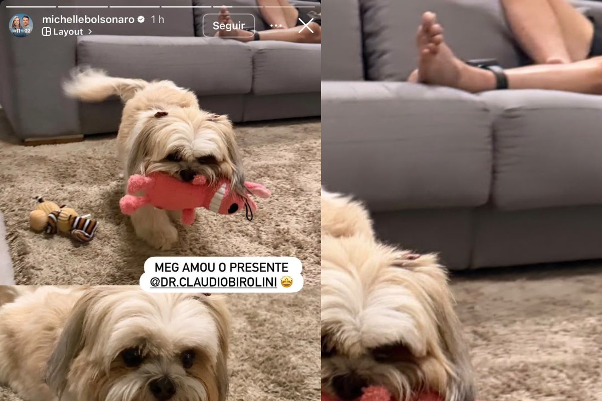Bolsonaro aparece de tornozeleira eletrônica em foto publicada por Michelle
