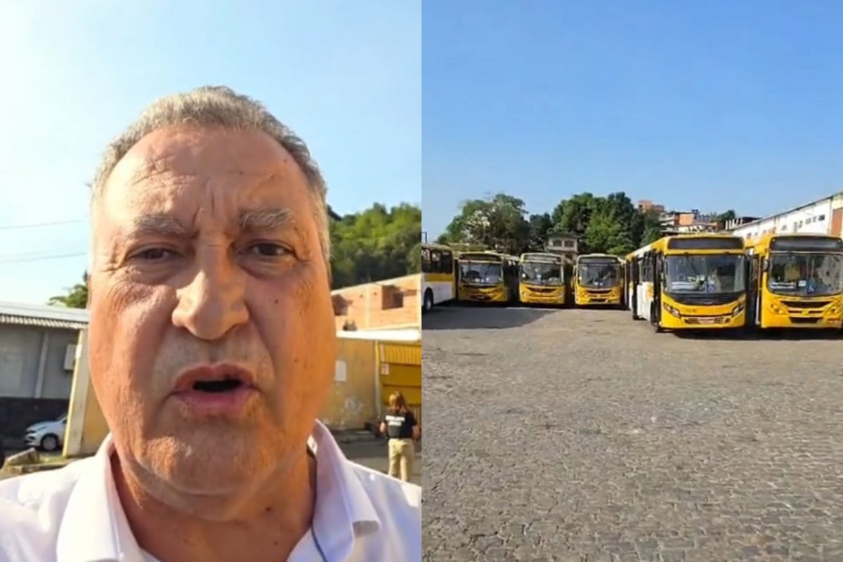 Vídeo: Rui Costa mostra ônibus retidos em garagens de Salvador durante votação 