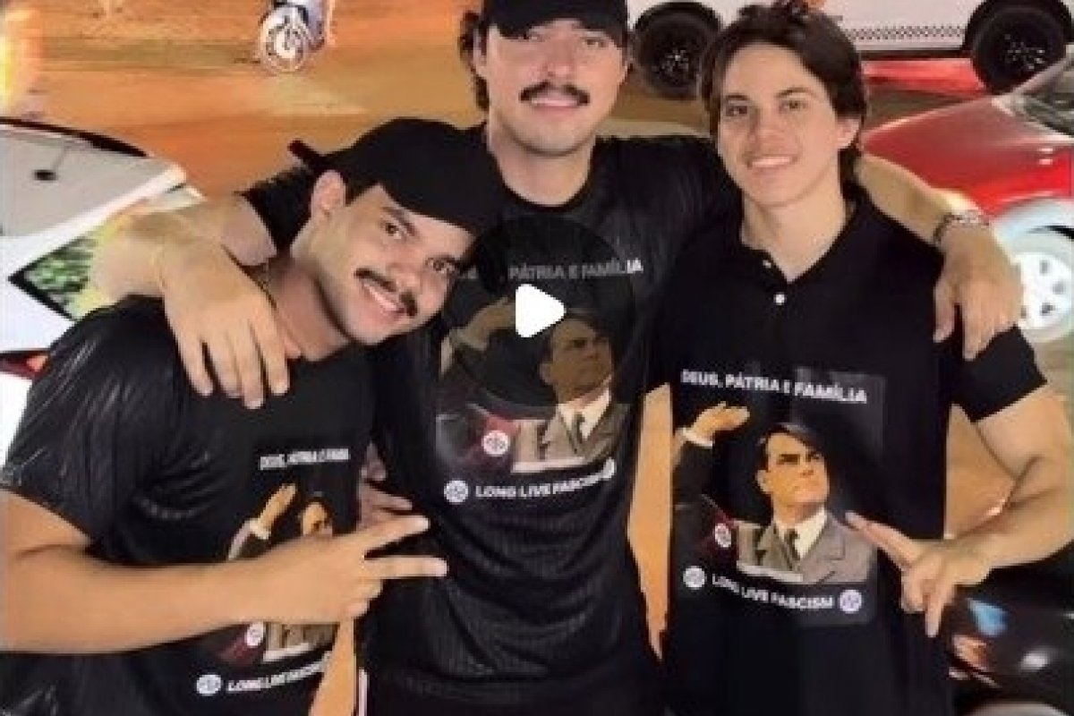Jovens usam camisetas com apologia ao nazismo após ato pró-Flávio Bolsonaro no MA