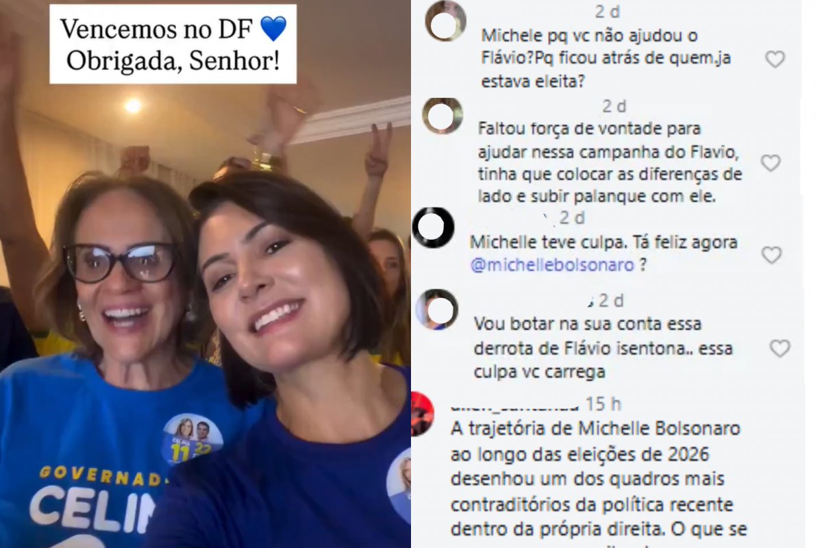 Vídeo: Michelle Bolsonaro é criticada por bolsonaristas ao celebrar vitória no DF em meio à derrota de Flávio