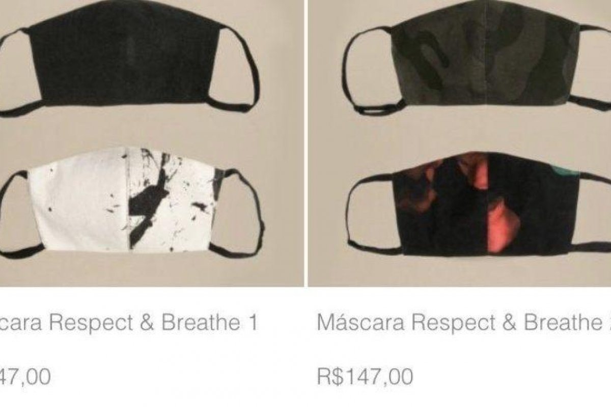Marca de moda vende máscaras de proteção por R$ 147 e recebe críticas na internet
