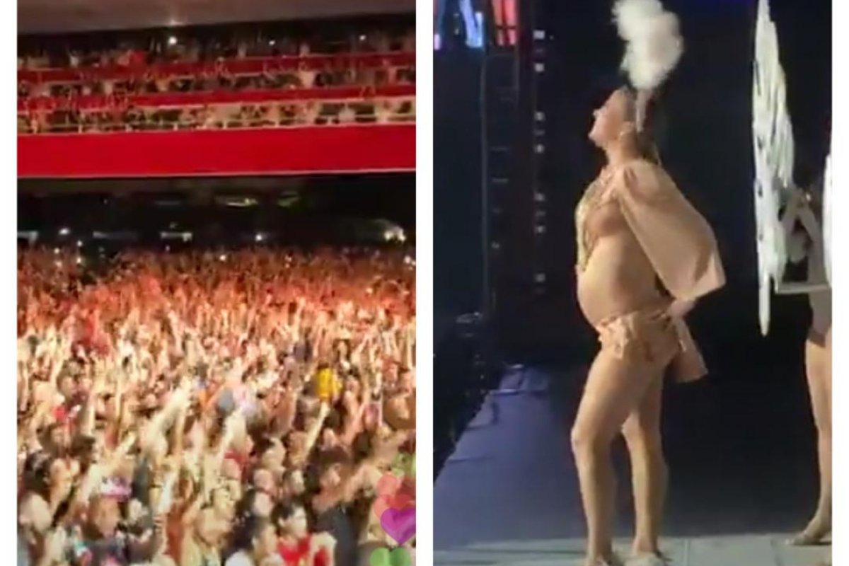 Claudia Leitte faz show em Pernambuco com barrigão de fora!