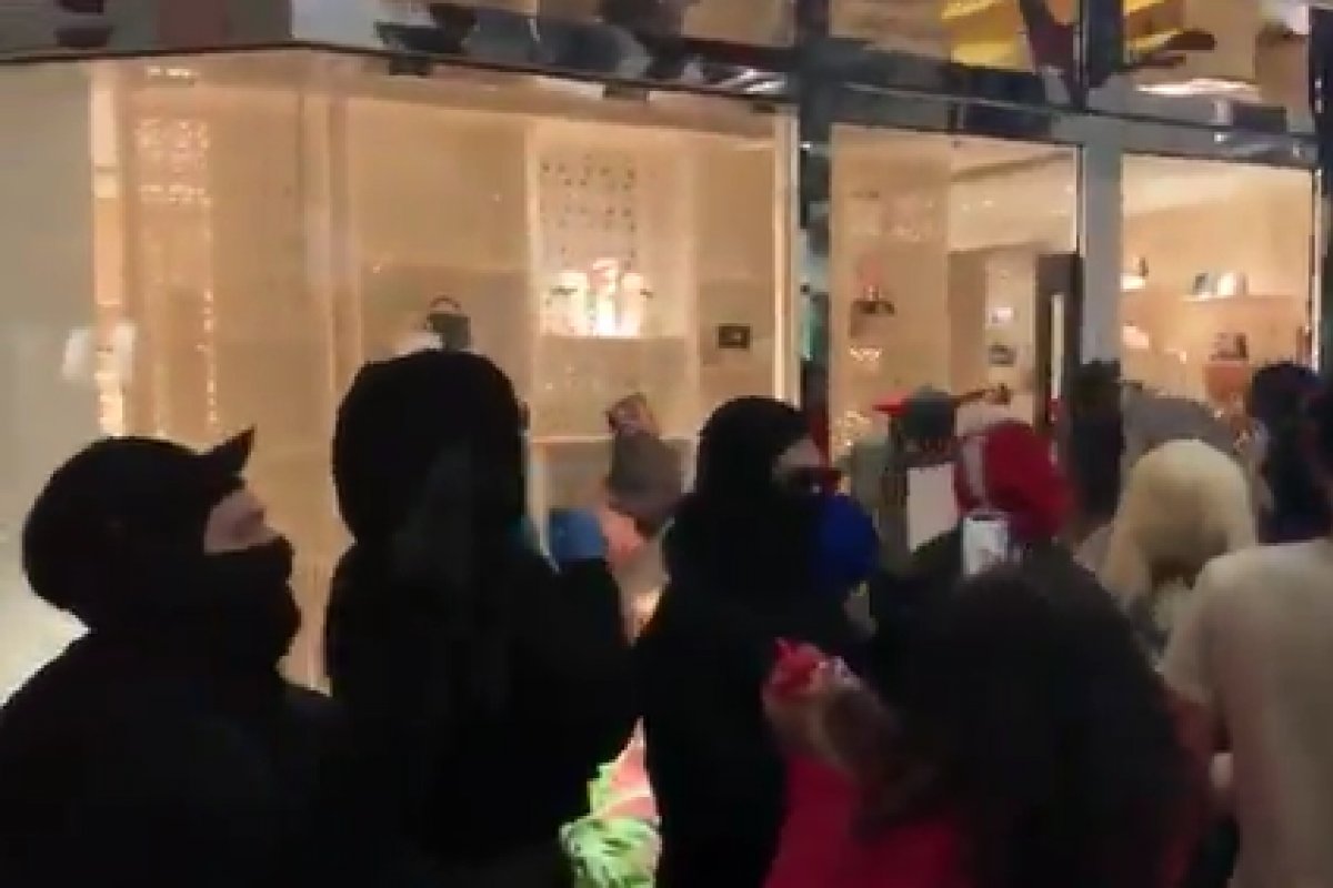Manifestantes invadem e saqueiam loja de luxo em shopping nos Estados Unidos 