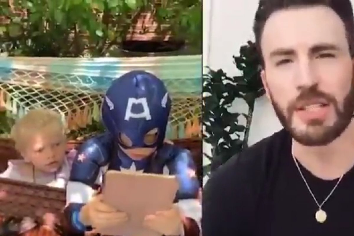 "Você é um herói", diz Chris Evans em mensagem a garoto de 6 anos que salvou a irmã 