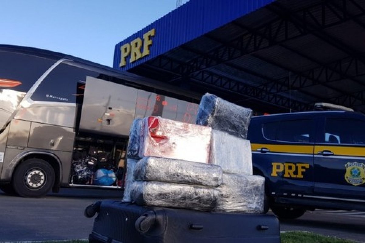 Duas pessoas são presas após esconder 27 kg de skunk em ônibus na Bahia