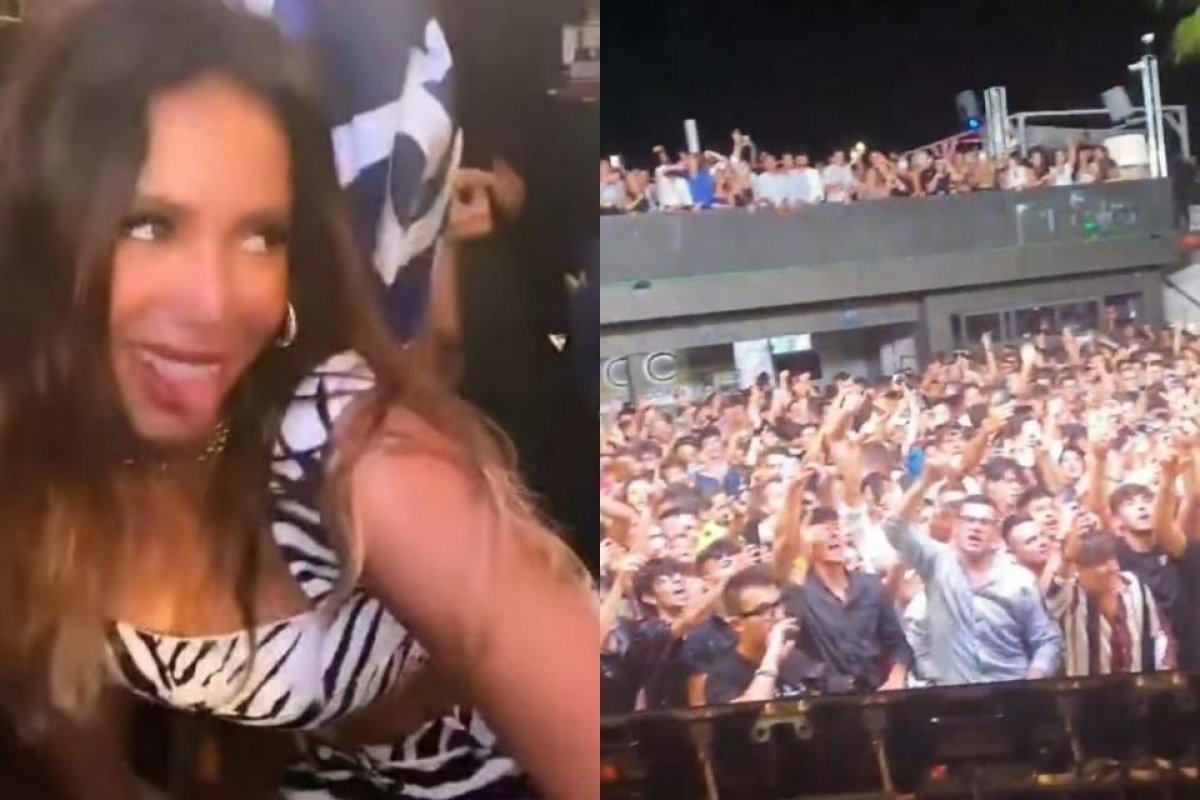 Anitta curte show com as amigas em um dos países mais castigados pela pandemia