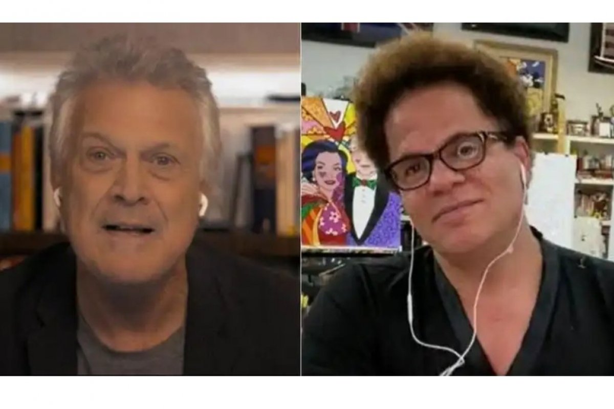 Romero Britto ignora Bial  sobre 'barraco' em que uma mulher quebra uma escultura do artista  na frente dele