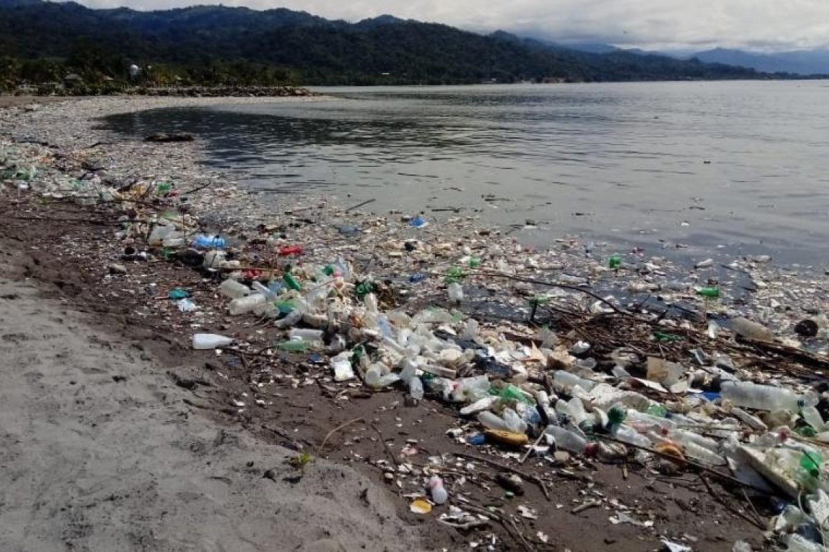 Vídeo: Ambientalista mostra situação de praia tomada por plástico na Guatemala