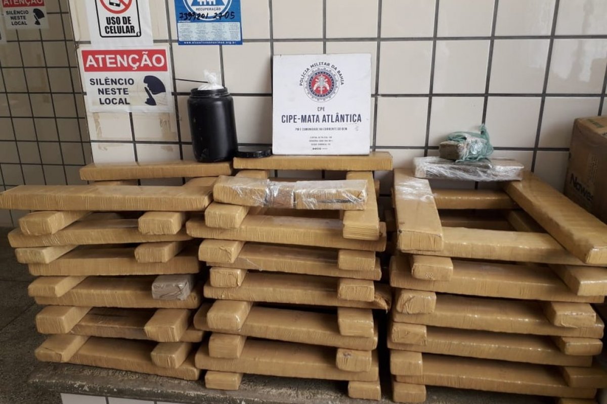 Polícia apreende quase 100 quilos de maconha no sul da Bahia