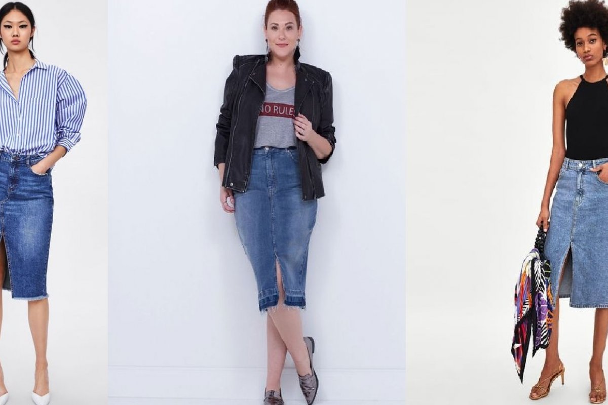 Saiba como usar: Saia Jeans Midi 