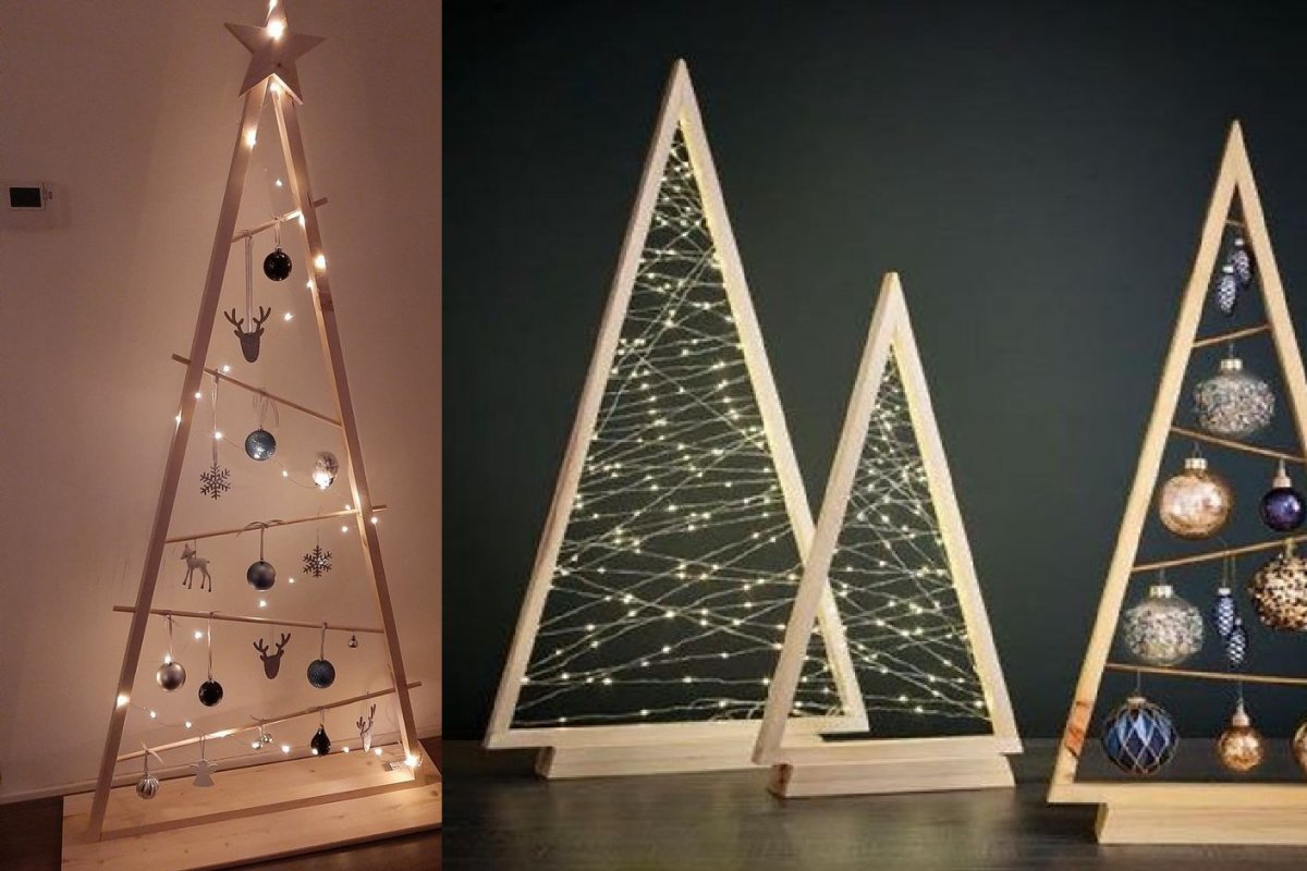 É tendência: Árvore de Natal de madeira 