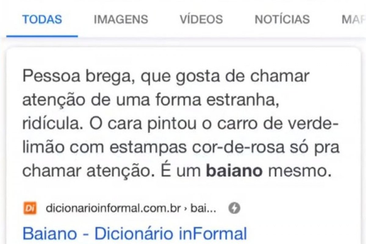 Definição de baiano em site gera polêmica na internet e influencers rebatem