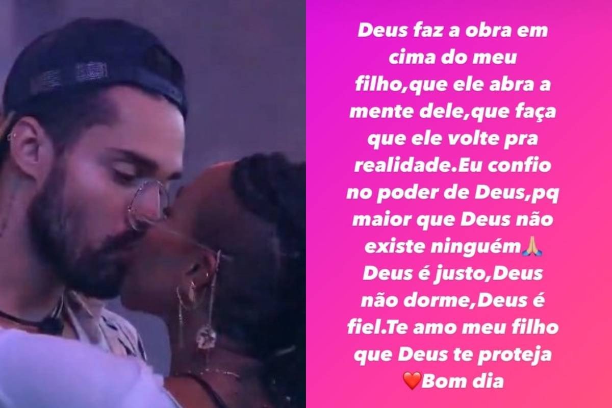 Arcrebiano beija Karol Conká no BBB21 e mãe do modelo dispara: "Volte à realidade!"