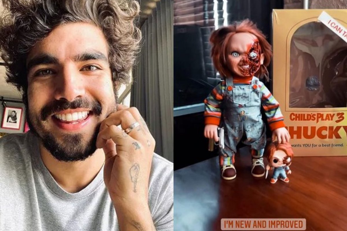 Após  perder medo, Caio Castro adquire bonecos 'Chucky' 