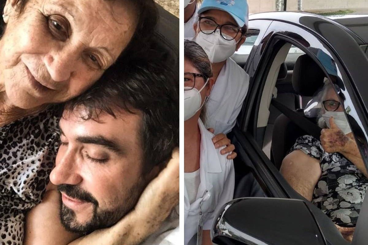 Padre Fábio de Melo vai aos prantos  com a mãe vacinada: "Um choro que o medo gerou"