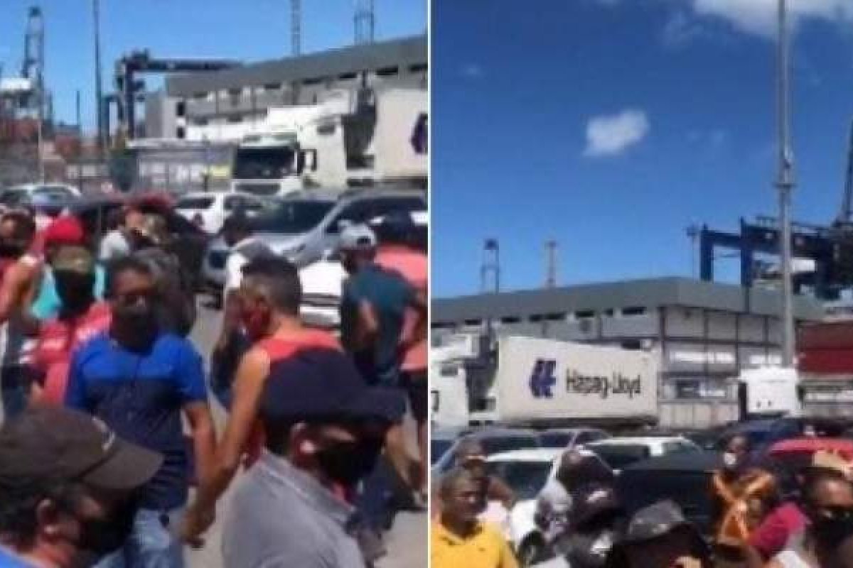Vídeo: Caminhoneiros autônomos decidem manter paralisação e protestam no Porto de Salvador