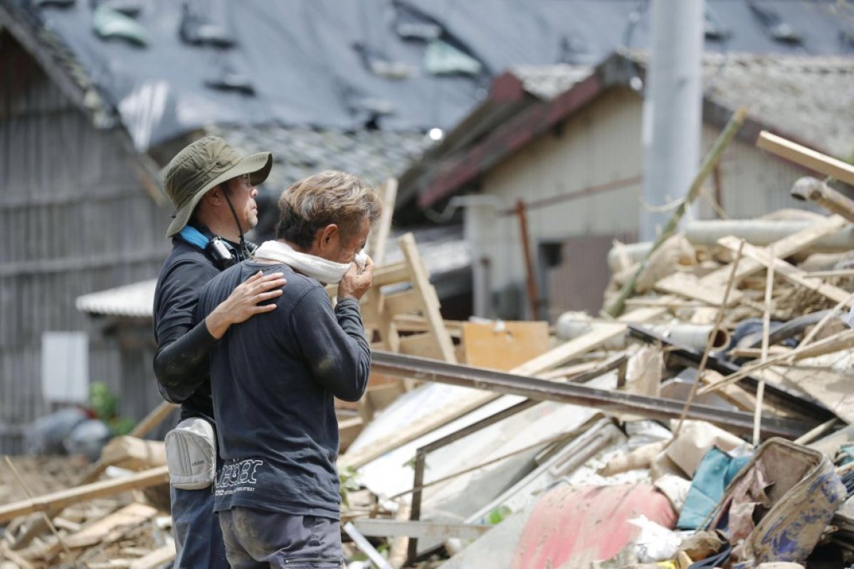 Inundações no Japão: casas são evacuadas 