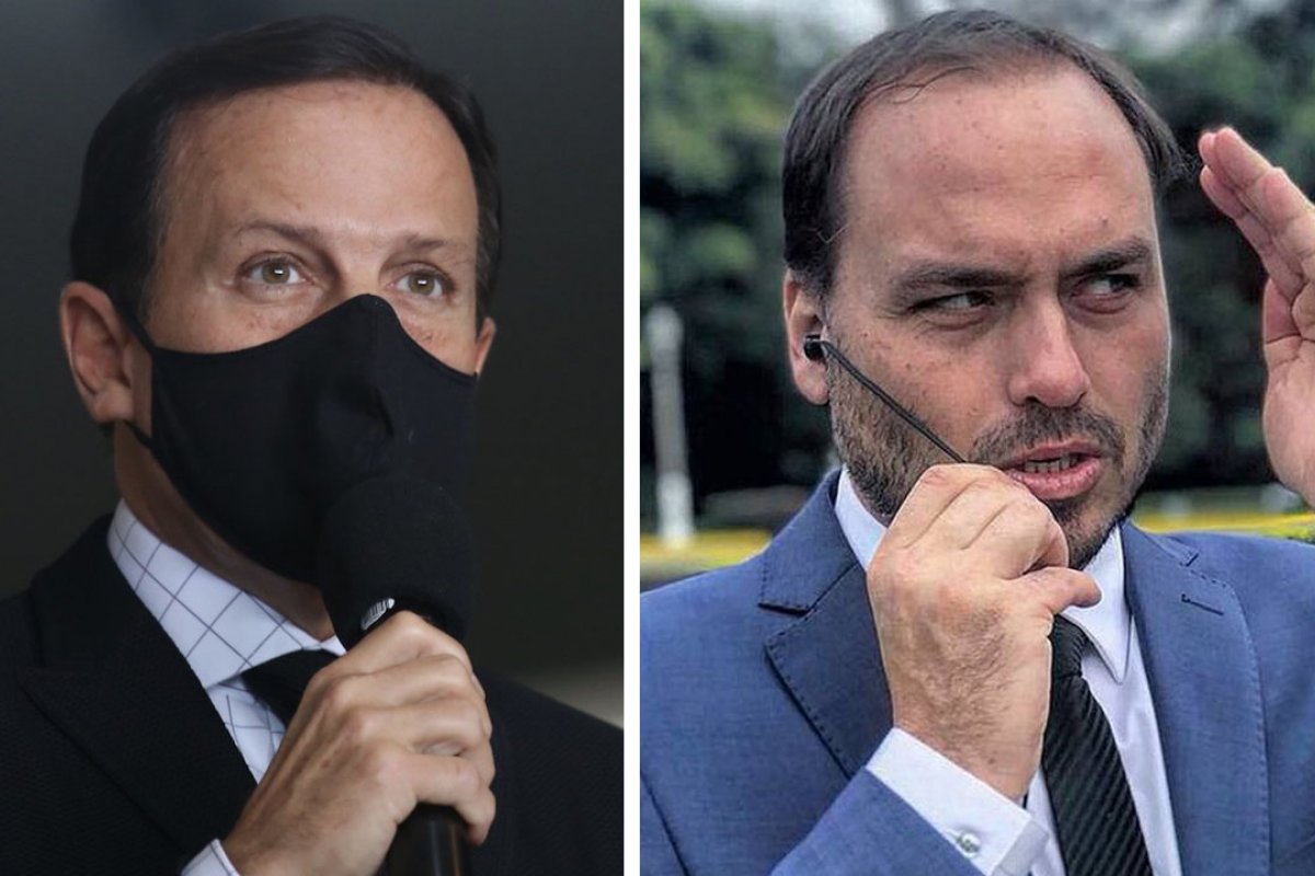 Chamado de "calcinha apertada", Doria rebate Carlos Bolsonaro: "vive de rachadinha"