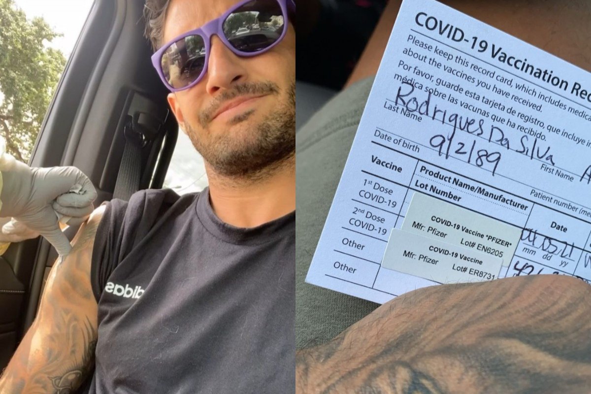 Alexandre Pato toma segunda dose de vacina contra Covid-19 nos EUA