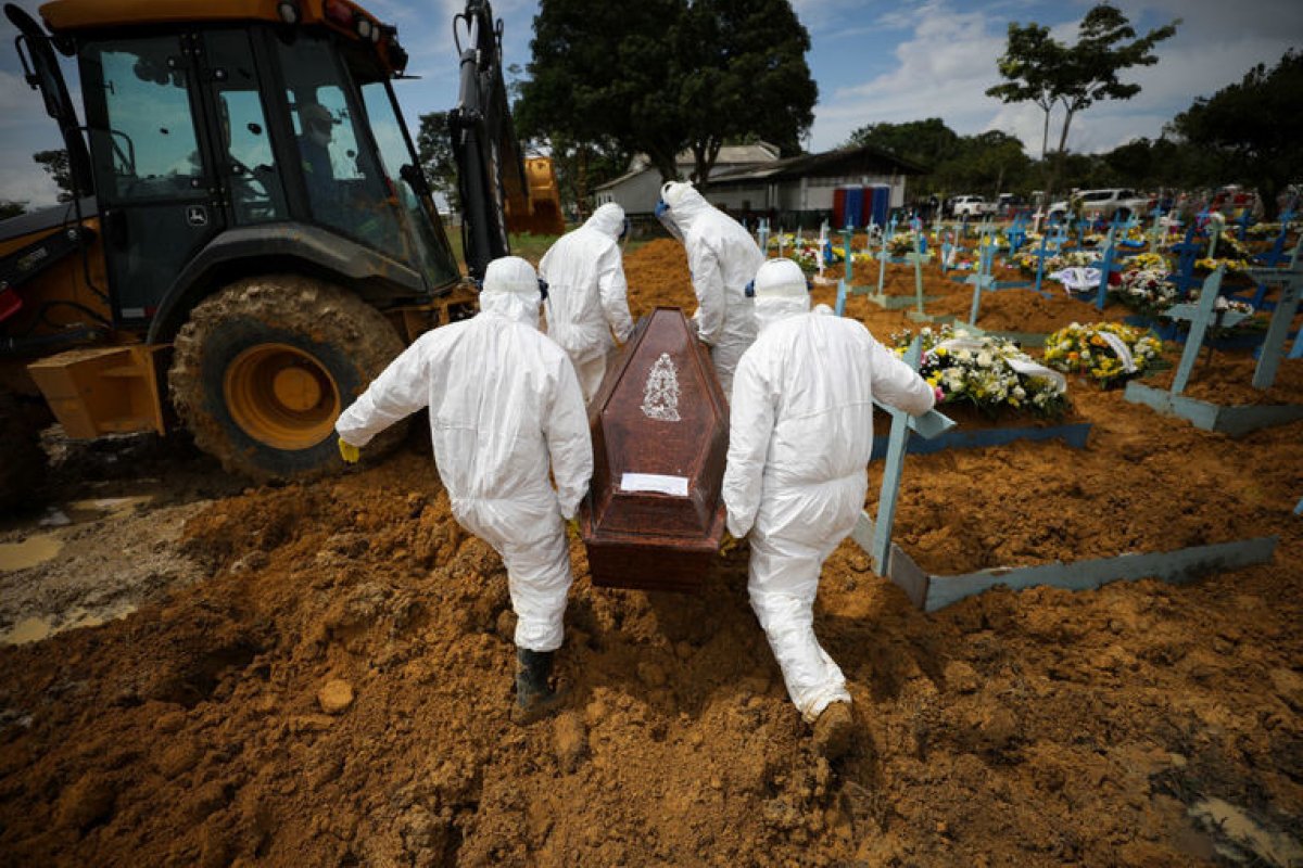 Covid-19 é responsável por 34% de todas as mortes registradas no Brasil em 2021