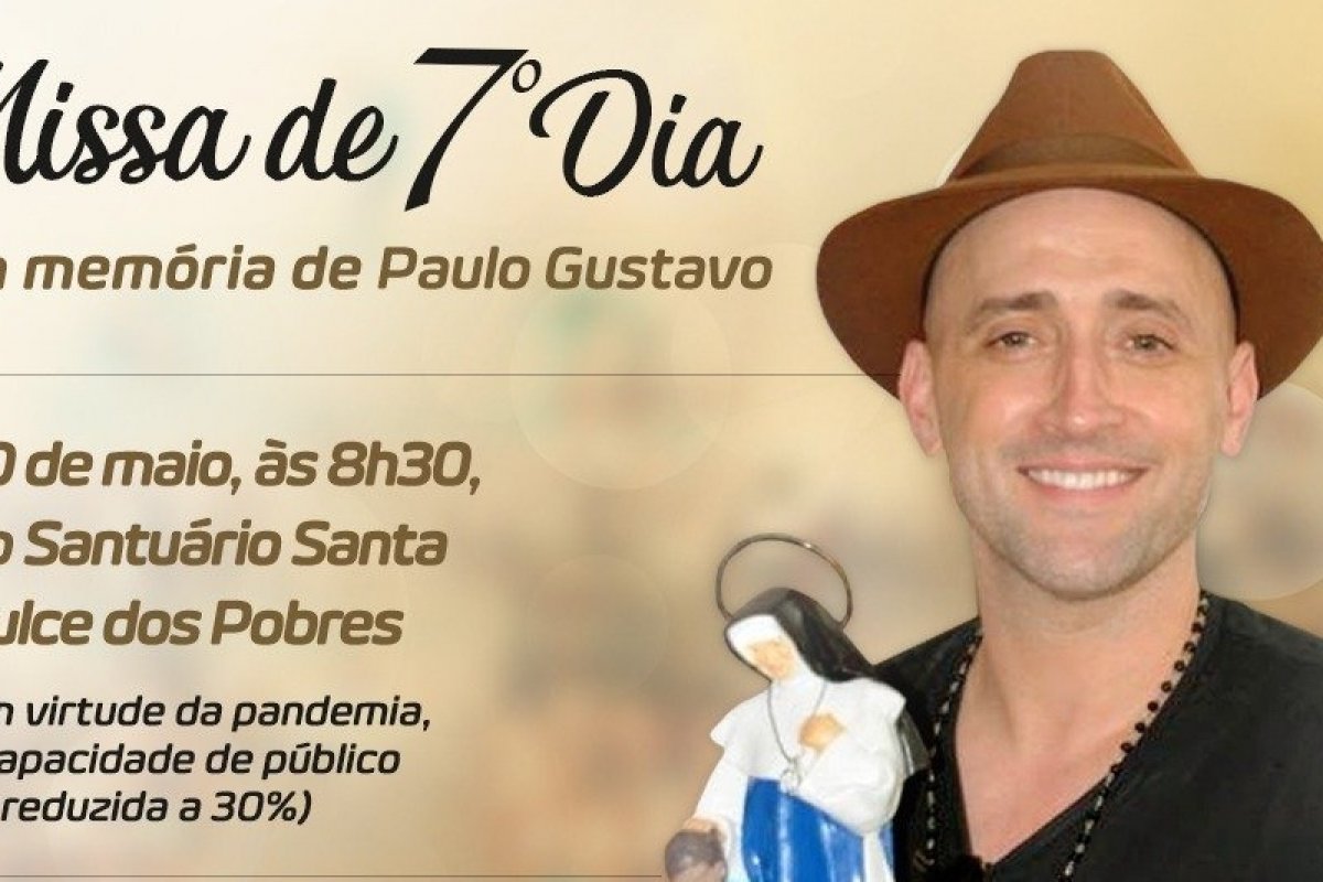 Santuário Santa Dulce dos Pobres realiza  missa de sétimo dia em memória de Paulo Gustavo 