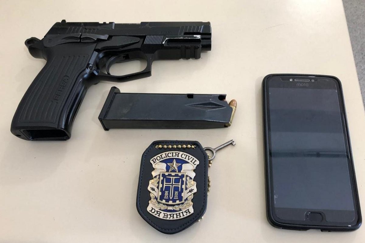 Suspeito de assaltos é preso com pistola de fabricação argentina 