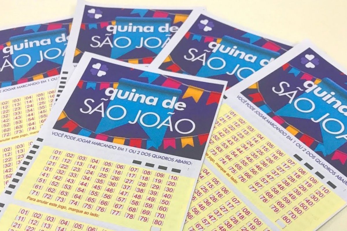 Oito apostas os cinco números do sorteio da Quina de São João