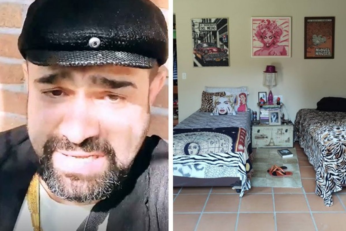 Famoso por ter participado do extinto Pânico na TV, Evandro Santo mostra seu quarto em clínica para tratar vício em drogas 