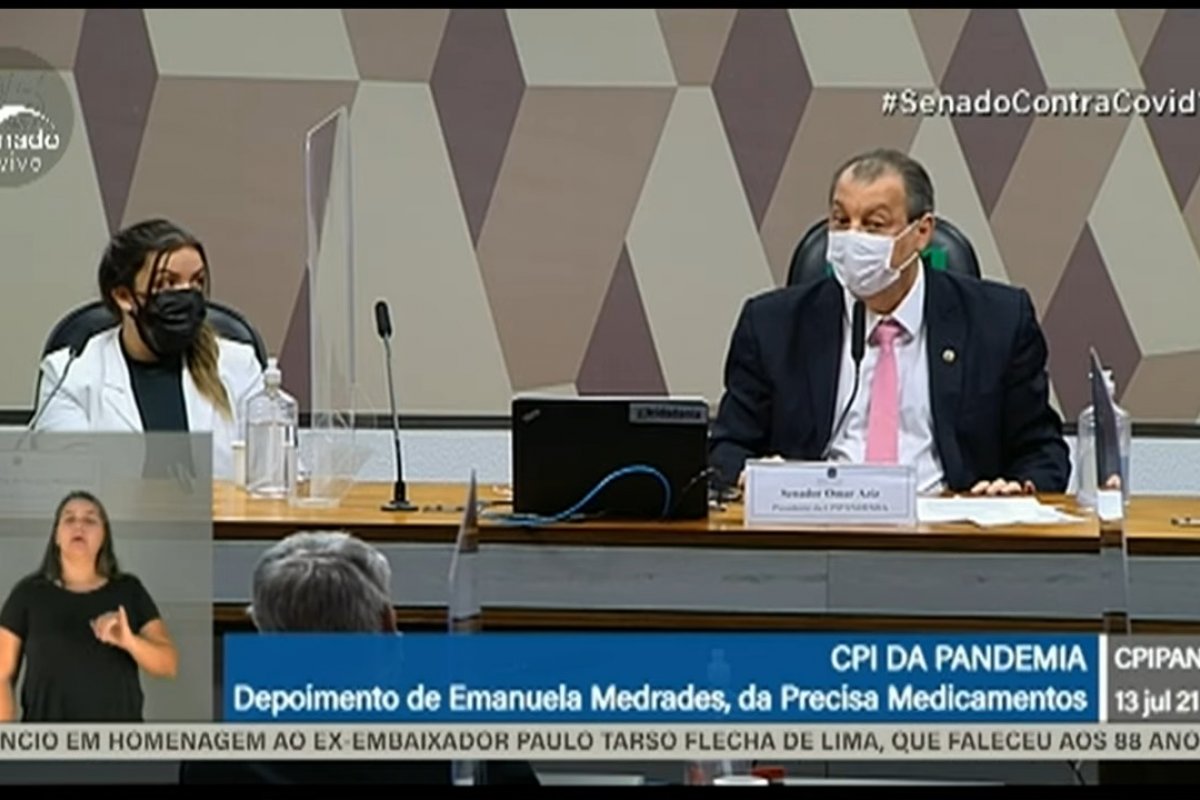 Após ser retomada, Omar Aziz encerra sessão da CPI e reconvoca Emanuela Medrades