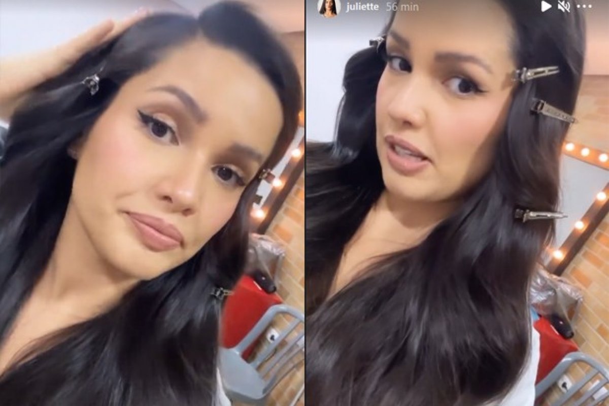 Juliette usa aplique de cabelo pela primeira vez para uma campanha de publicidade  : "Cabeça pesando 20kg"