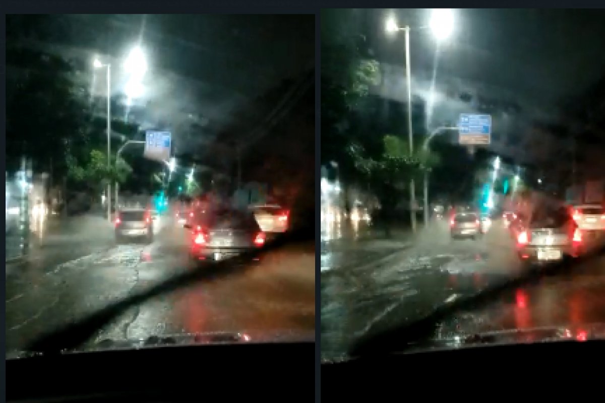 Vídeos: fortes chuvas deixam avenida alagada e trânsito parado em Salvador 