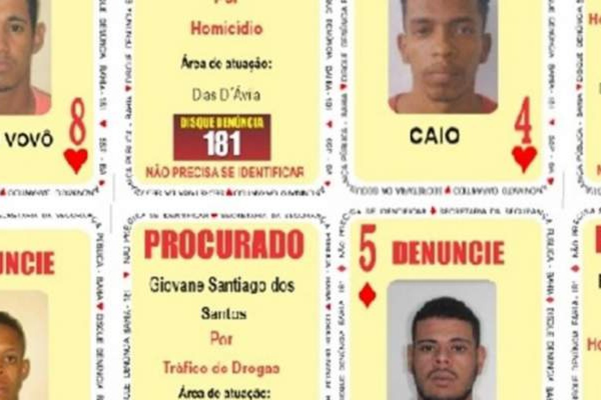 SSP-BA acrescenta suspeitos de homicídio e tráfico de drogas com atuação na RMS no ‘Baralho do Crime’