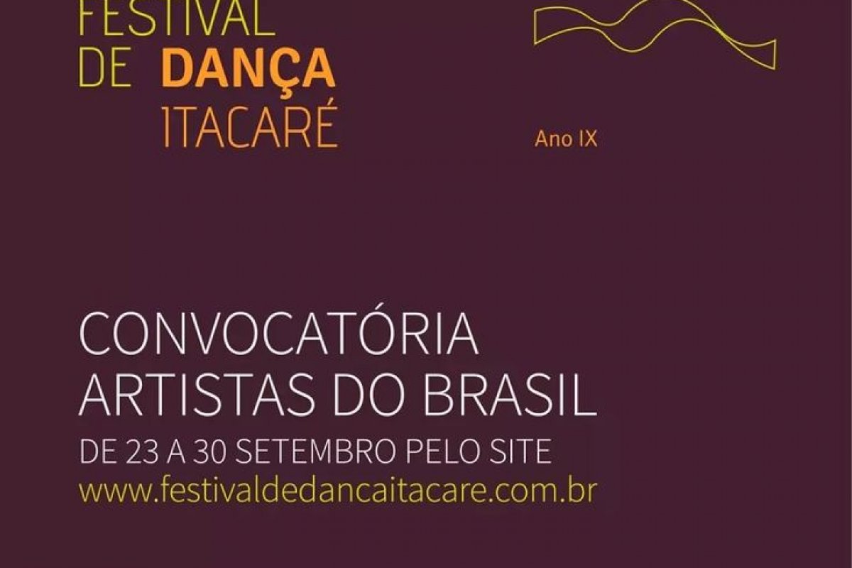 Festival de Dança recebe inscrições até 30 de setembro para nova edição online