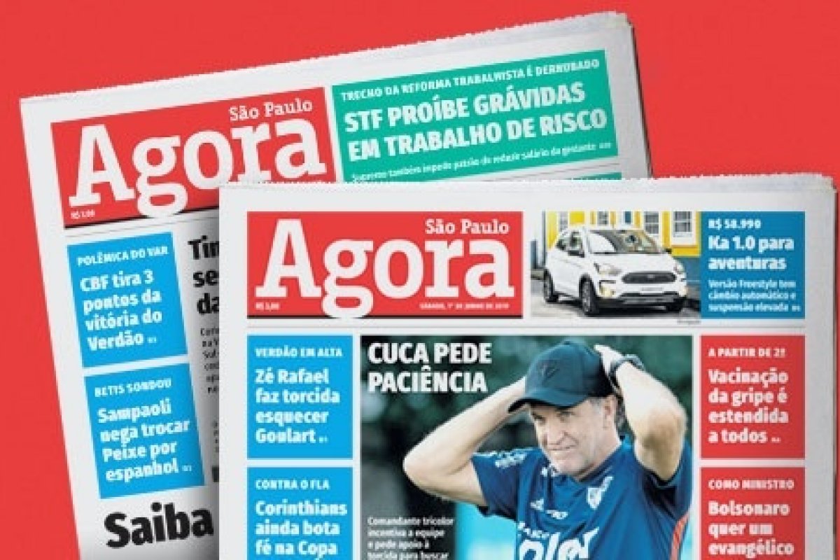 Jornal Agora do Grupo Folha de São Paulo chega ao fim! 