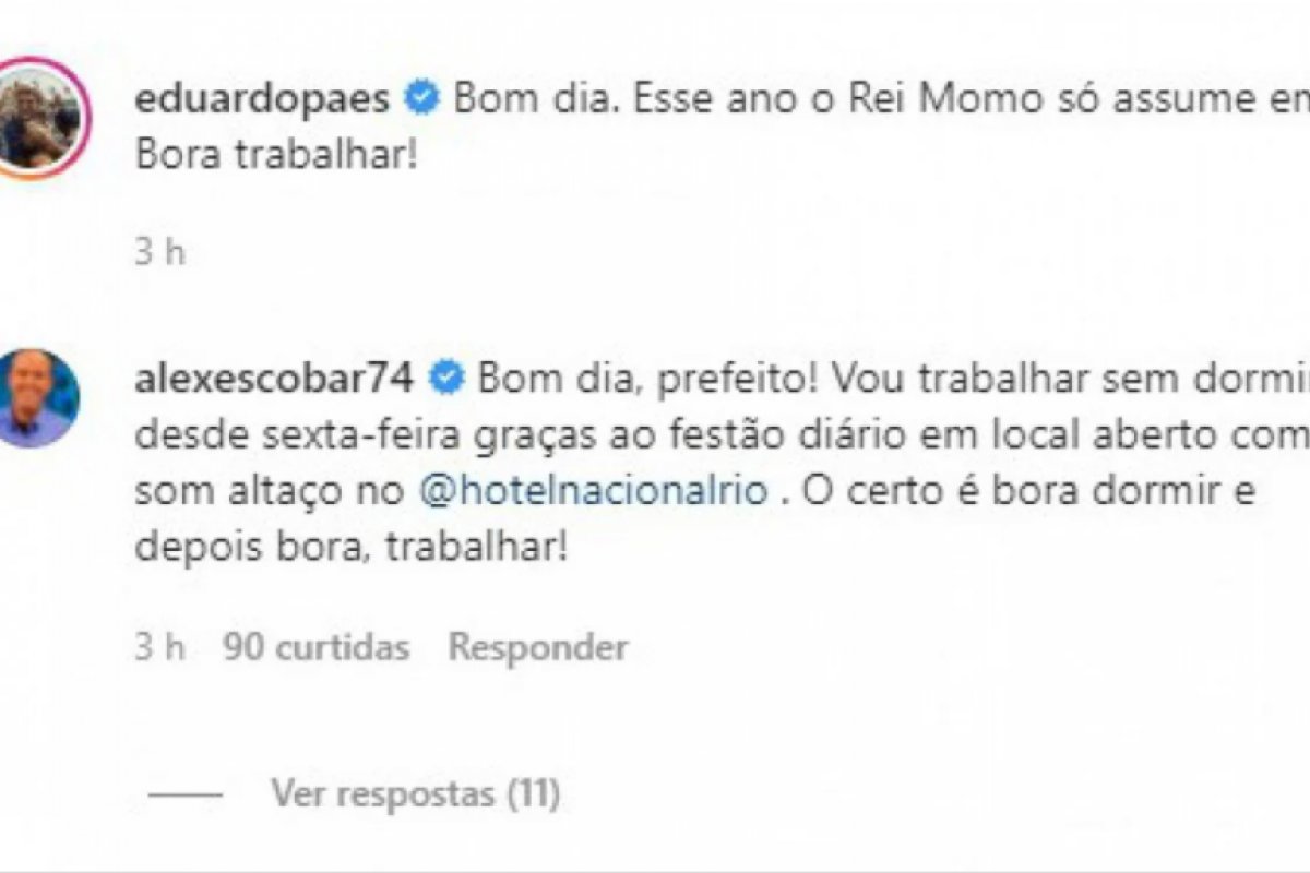 [Jornalista Alex Escobar reclama com Paes após barulhos de festas no Rio]