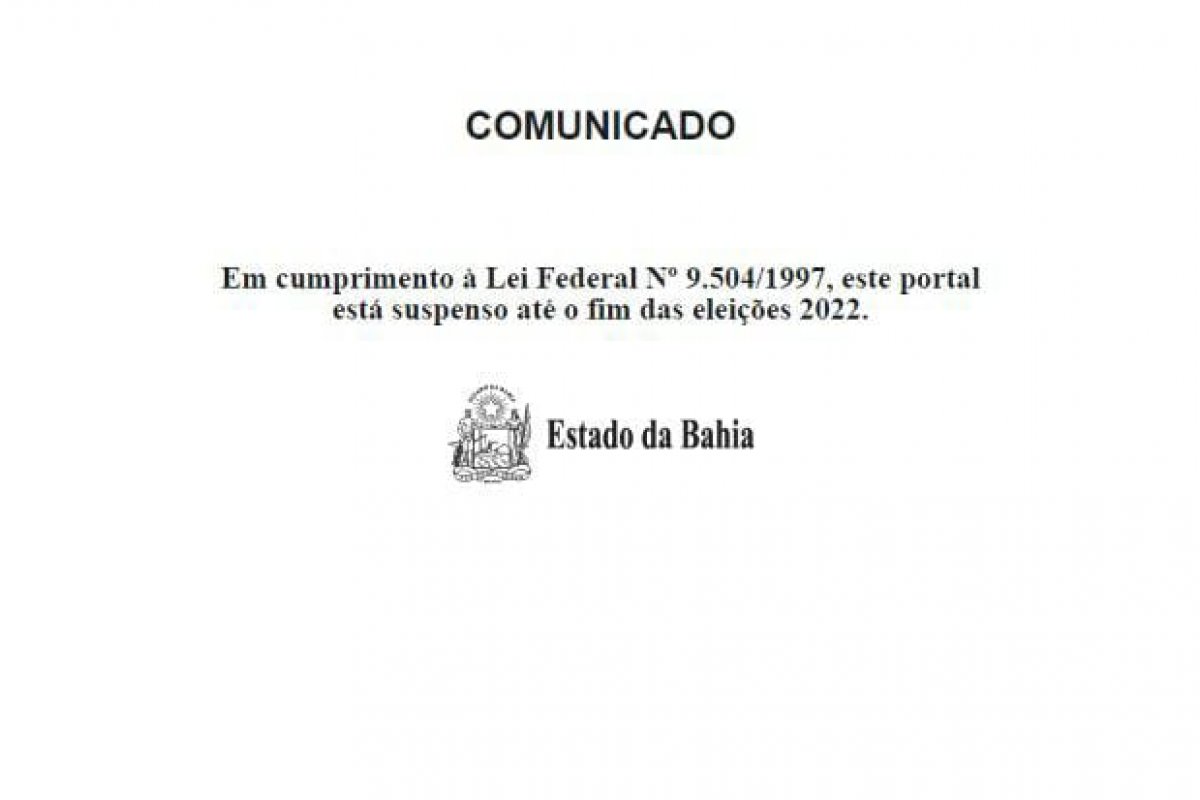 [TRE-BA determina suspensão de site do Governo da Bahia]