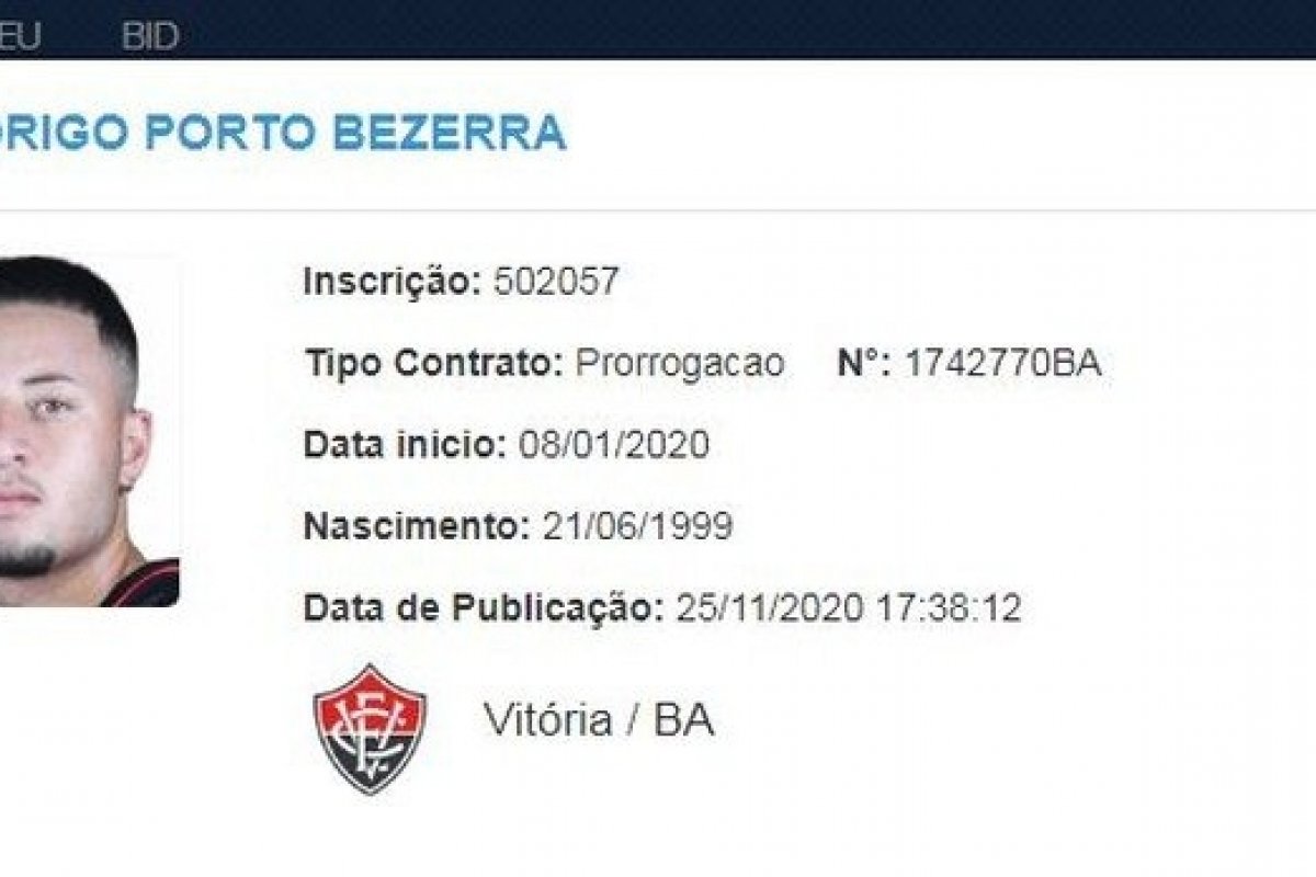 [Rodrigo Carioca tem contrato com Vitória prorrogado até o final da série B]