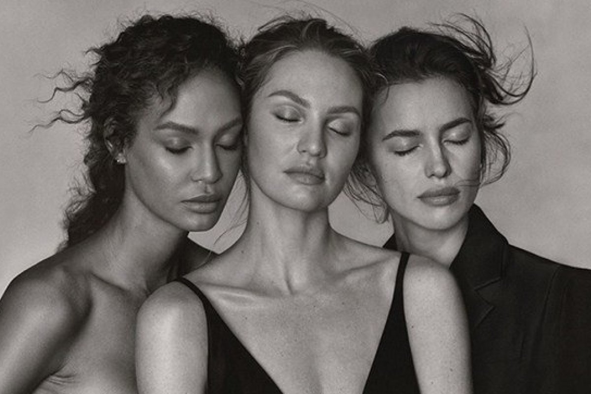 [Candice Swanepoel, Irina Shayk e Joan Smalls estampam a capa da ‘Vogue Grécia’]