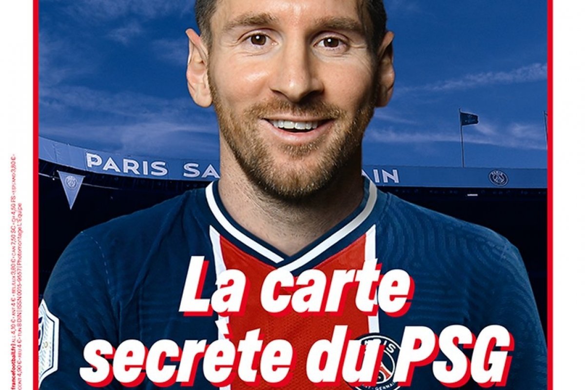 [Capa da revista 'France Football' especula Messi como novo contratado do PSG]