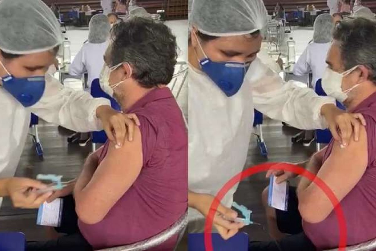 [Vídeo: Enfermeira fura braço de idoso e joga fora vacina contra Covid-19]