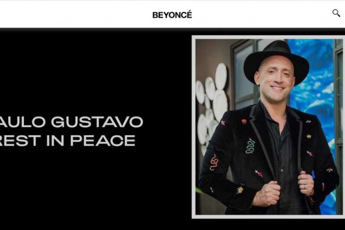 [Beyoncé presta homenagem a Paulo Gustavo em site oficial]